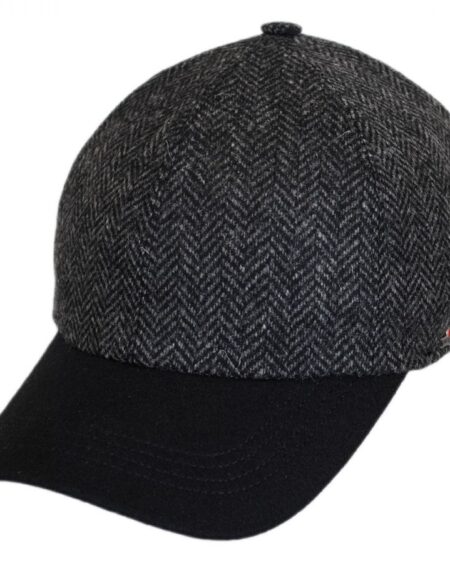 Herringbone Wool Earflap Baseball Cap